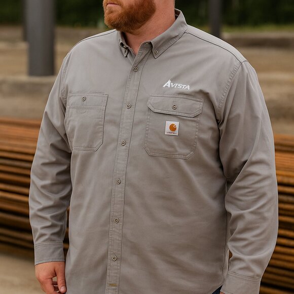 Carhartt Force Work Shirt AVISTA Logo Gray Men's XL - Picture 1 of 8